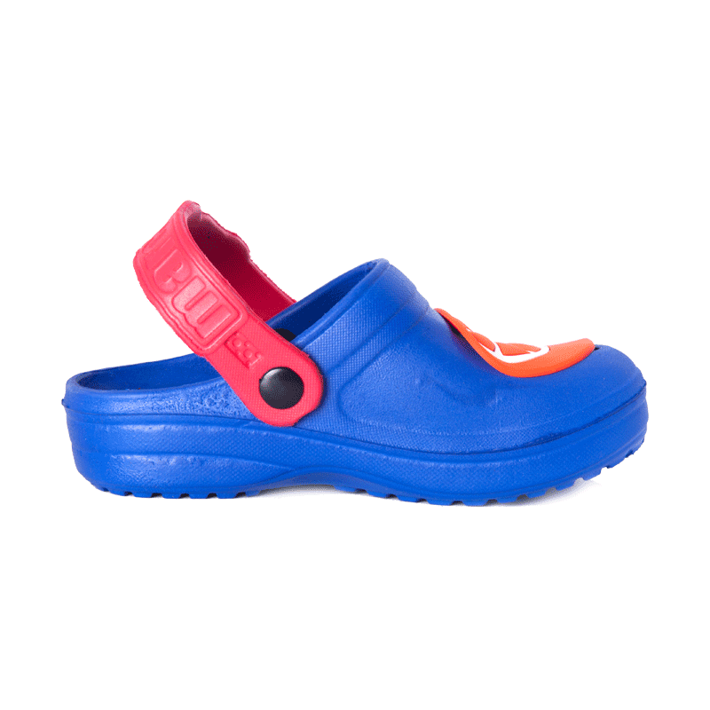 orange and blue crocs